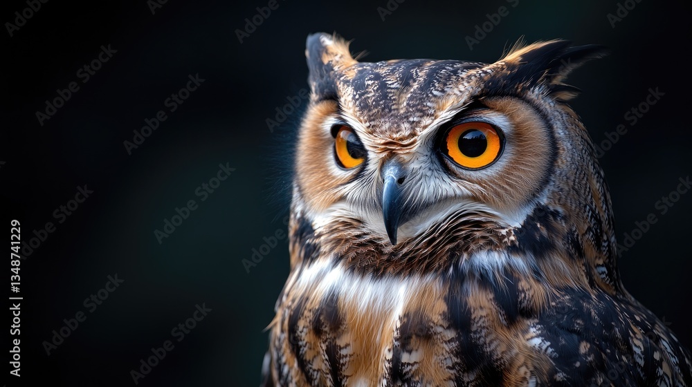 Captivating Close-up Portrait of Majestic Owl with Striking Eyes Captivating Close-up Portrait of Majestic Owl with Striking Eyes