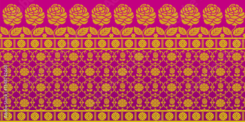 beautiful graphic saree design and this sari design is in Indian style which is for textile fashion industry and it can be used as wallpaper backdrop and website bg this style is originated in india 