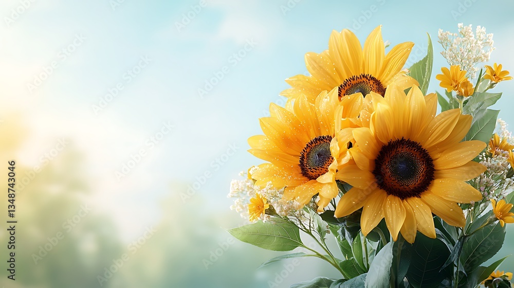 Fototapeta premium Spring action close-up of vibrant flower flora in a bright outdoor garden environment