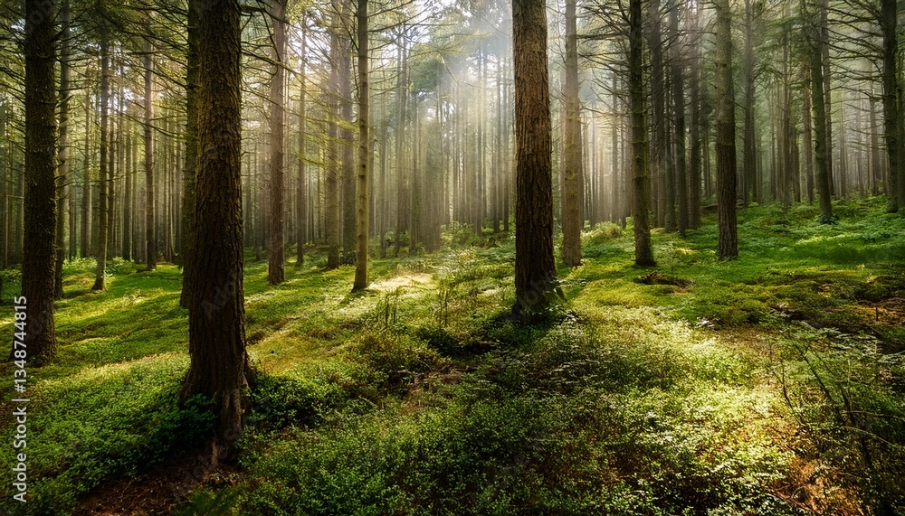 Fototapeta premium enchanted pine forest wallpaper historical past 0.5