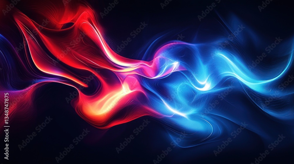 Abstract Red and Blue Energy Waves Abstract Red and Blue Energy Waves