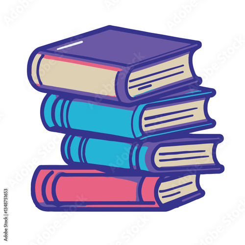 Vector icon of a stack of books simple design