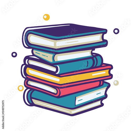 Vector icon of a stack of books simple design