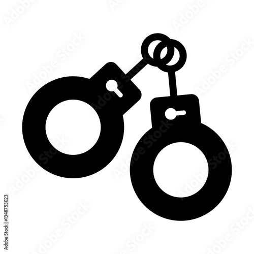Handcuffs silhouette icon. Arrest. Vector.