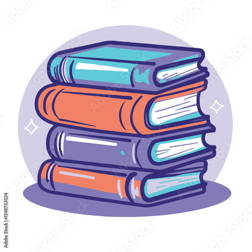 Vector icon of a stack of books simple design