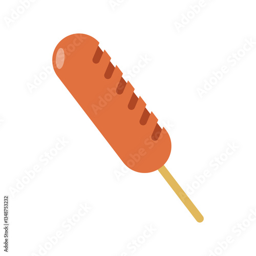 Sausage on a stick icon. Vector.