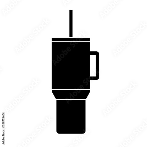 Large tumbler silhouette icon. Vector.