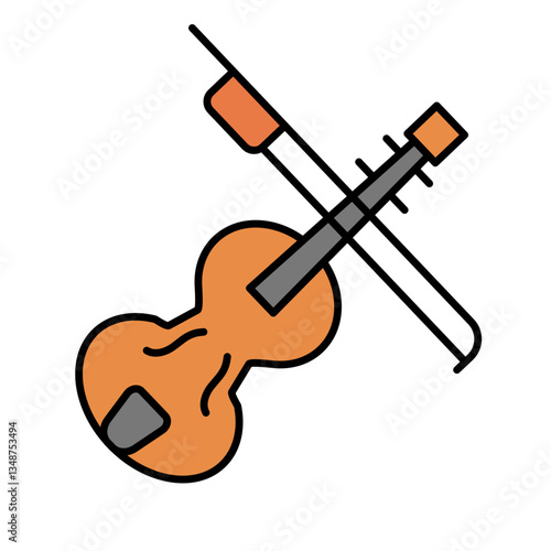 Simple design violin icon. Vector.