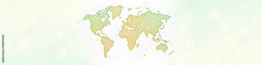 Obraz premium A colorful world map with a green background