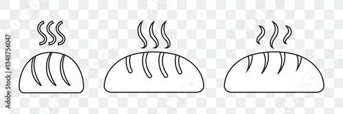bread icon Simple thin line stroke vector