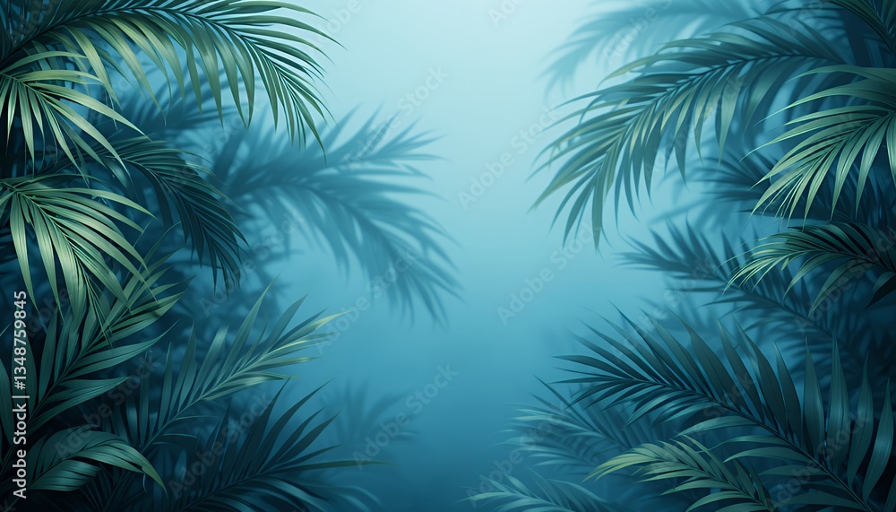 Abstract Blue Palm Shadows Abstract Blue Palm Shadows