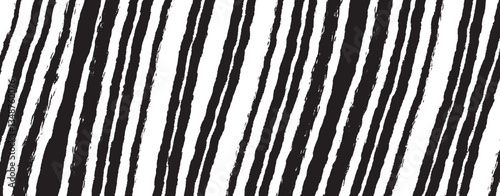 rough stroke striped pattern background. Black and white. Vector illustration