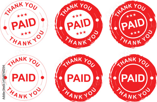 Thank you stamp. Thank you paid stamp