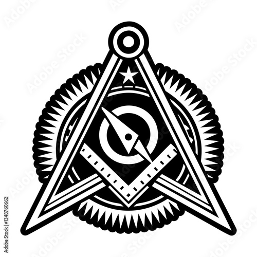 A glyph style icon of gauge masonic symbol