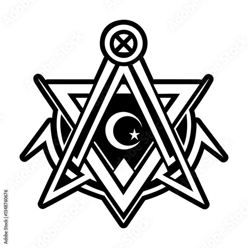 A glyph style icon of masonic symbol
