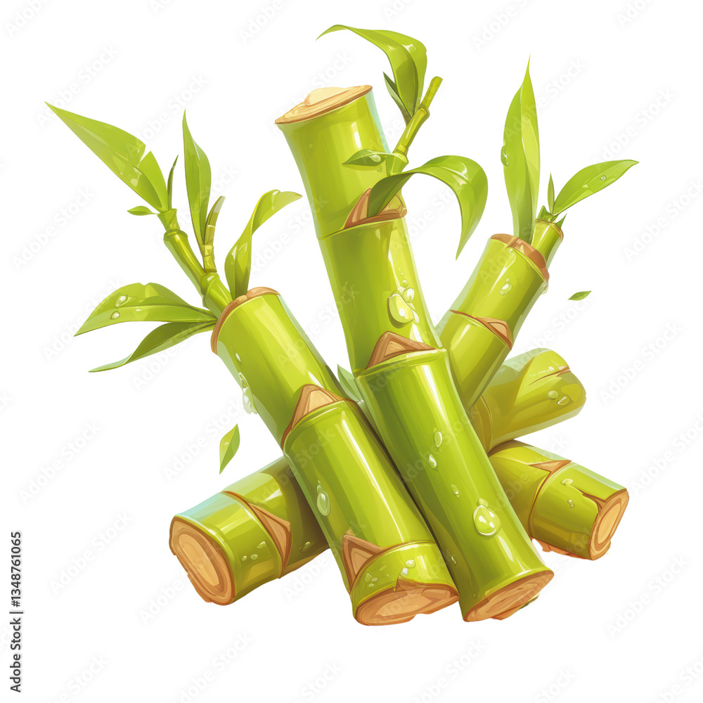 Fototapeta premium Bamboo growth and arrangement forest illustration natural setting close-up