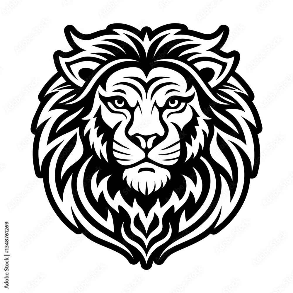 A glyph style icon of lion symbol A glyph style icon of lion symbol