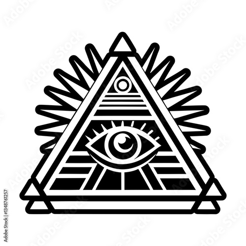 A solid style icon of providence eye symbol