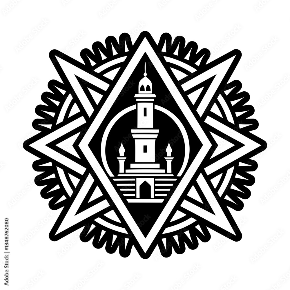 A solid style icon of minaret symbol A solid style icon of minaret symbol