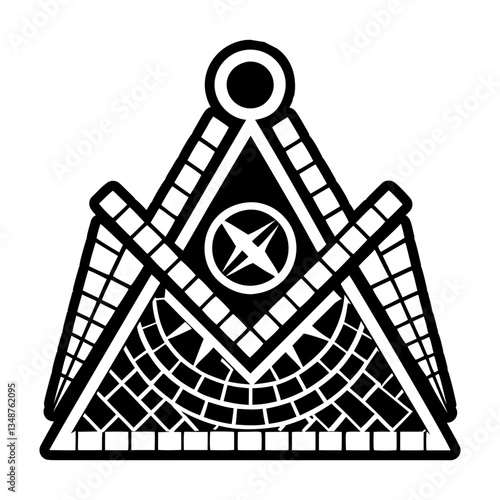 A filled style icon of masonic pavement symbol
