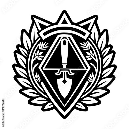 A glyph style icon of trowel symbol