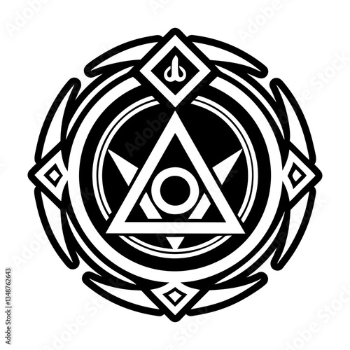 A filled style icon of duality symbol
