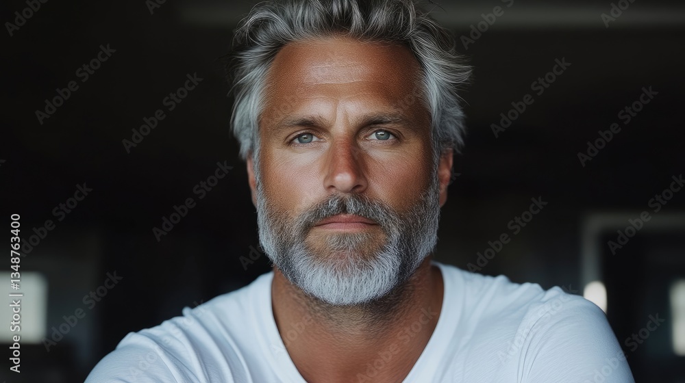 Obraz premium Mature man with thoughtful expression
