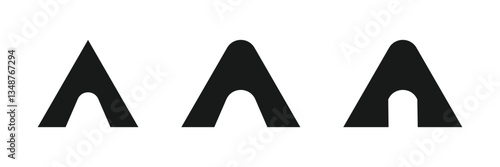 Camping tent icon vector hand drawn illustration