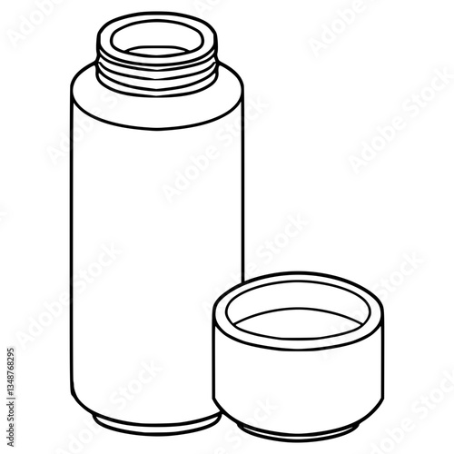 thermos illustration hand drawn outline vector