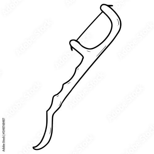 dental floss illustration hand drawn outline vector
