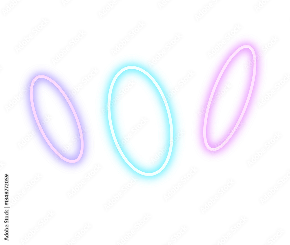 Abstract neon glow style line shapes.