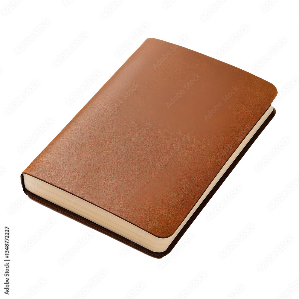 Elegant Brown Leather Notebook with Blank Pages for Writing and Note-Taking