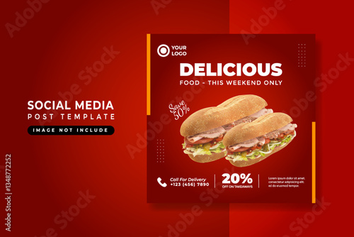 Delicious Food - Weekend Only Social Media Post Template