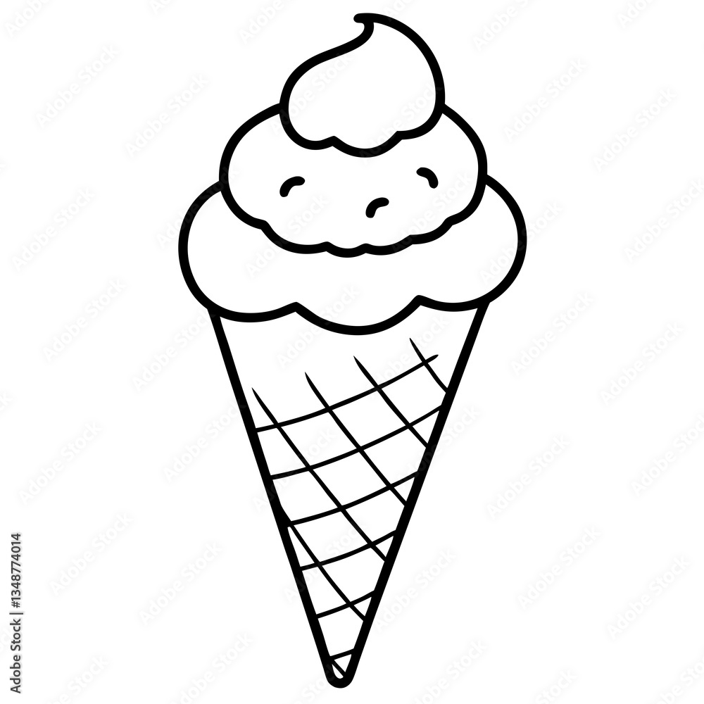 Creative Ice Cream Cone Outline Vector Creative Ice Cream Cone Outline Vector