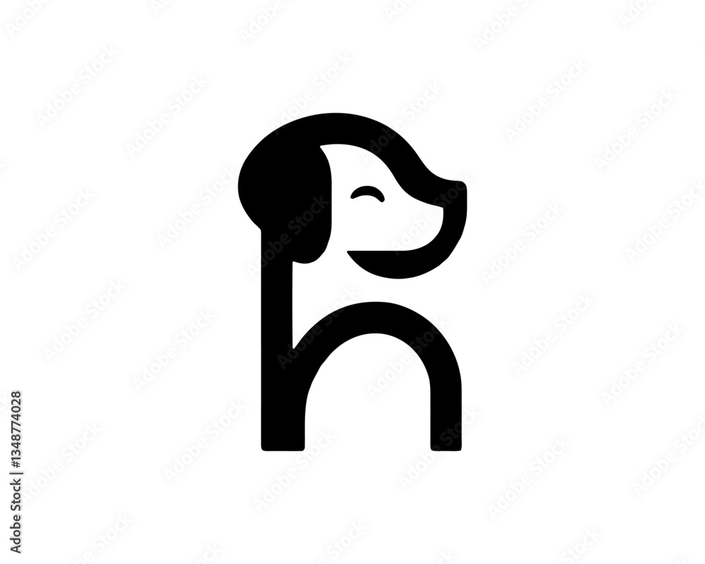 Obraz premium Silhouette Dog Logo Design Template. Black and White Dog Icon Vector Illustration.