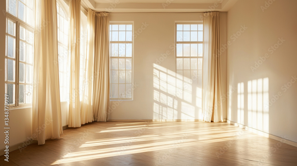 A room is white, minimalist, warm tones A room is white, minimalist, warm tones