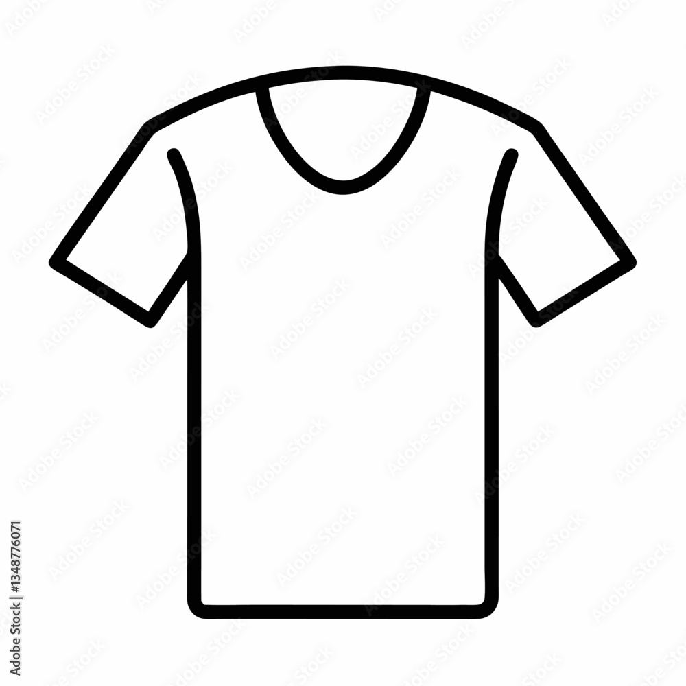 T-shirt outline icon on white background
T-shirt outline icon on white background
