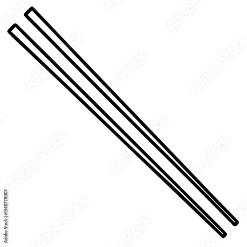 Delicate Chopsticks Vector in Outline Style