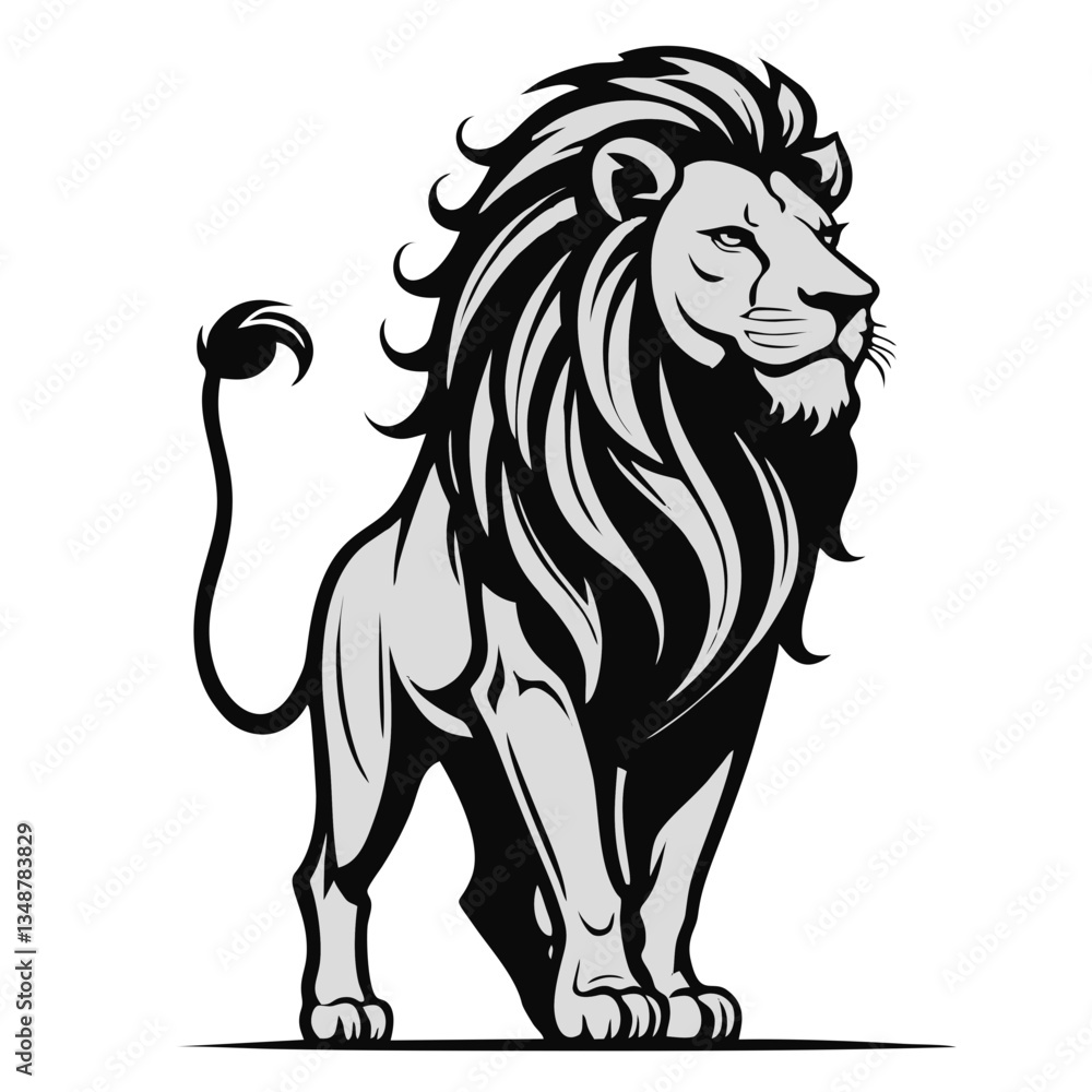Minimalist Lion Vector Design Minimalist Lion Vector Design