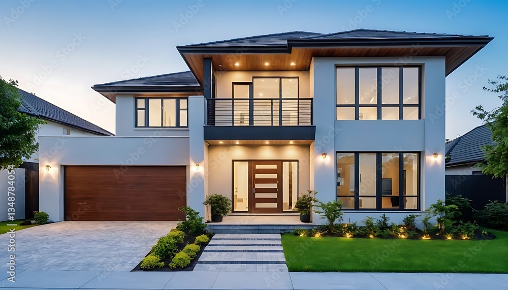 Fine Architectural Details of a Luxurious Home Exterior in Close Up Fine Architectural Details of a Luxurious Home Exterior in Close Up