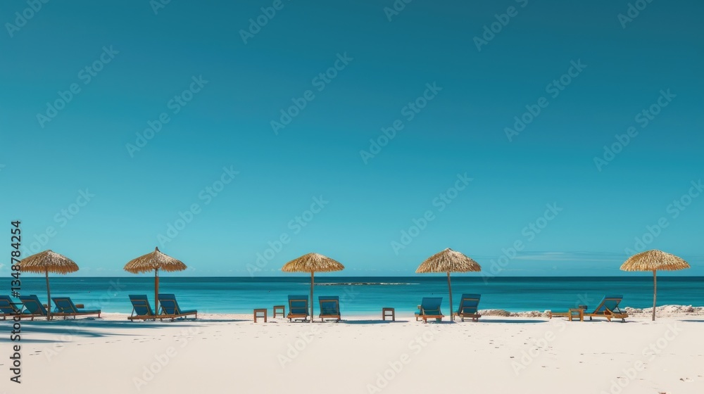 Panoramic View of Calm Beach and Azure Sea Panoramic View of Calm Beach and Azure Sea