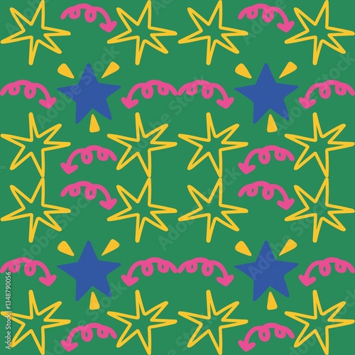 Playful Starburst Celebration Pattern