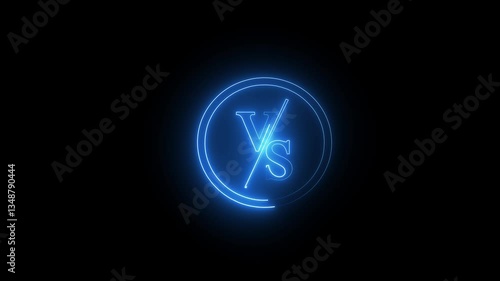 Wallpaper Mural Blue color  VS inscription or text, versus concept, fight battle screen competition or comparison do with black background. Torontodigital.ca