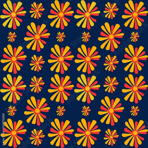  Retro Radiance, Groovy Floral Pattern