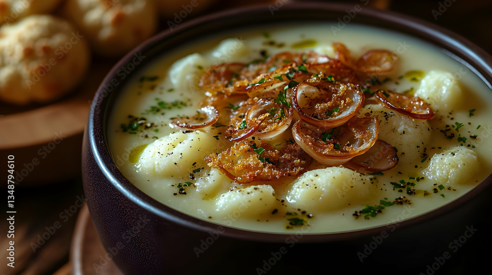 Creamy Cauliflower Soup with Crispy Onions Creamy Cauliflower Soup with Crispy Onions