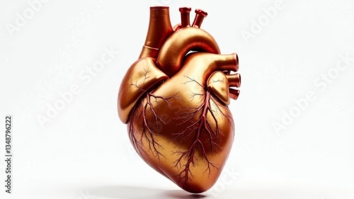 Wallpaper Mural golden anatomical heart on white background Torontodigital.ca