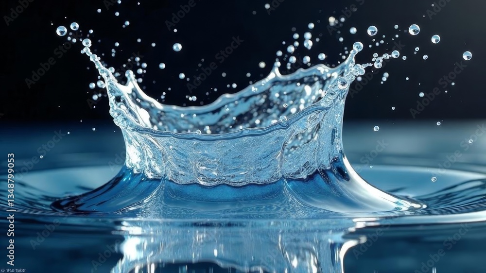Water splash on dark background close up Water splash on dark background close up