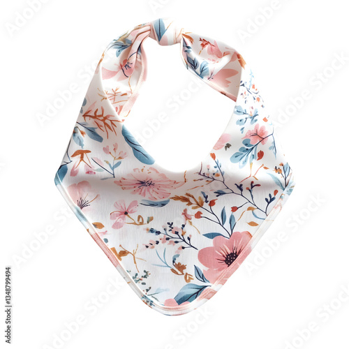 Pastel Floral Bandana Style Baby Bib