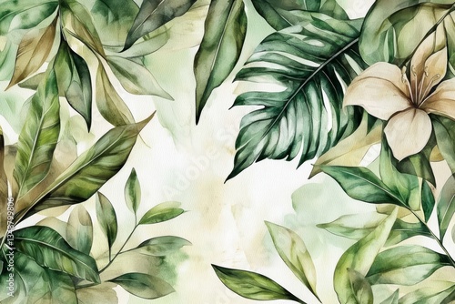 Wallpaper Mural Perfect backdrop for nature-inspired decor with tropical elements. Torontodigital.ca