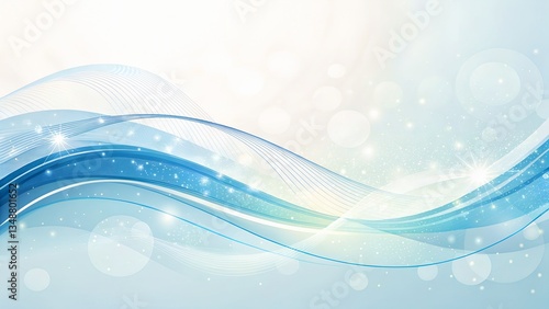 Flowing abstract background with blue waves and glowing particles. Ideal for technology, health, water, or corporate themes.
